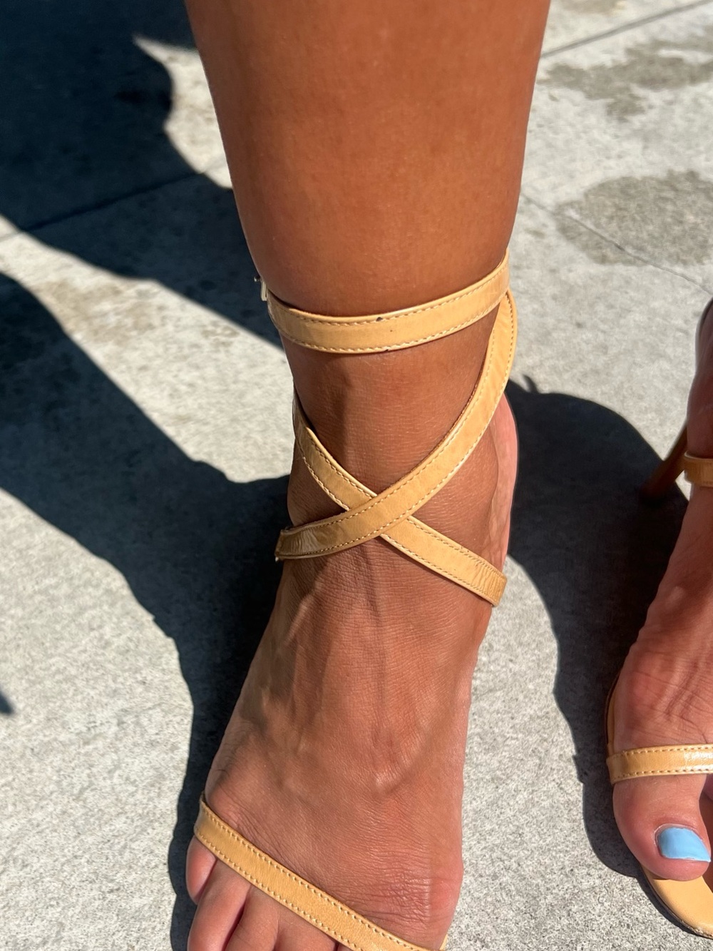Vintage Giroux Tan Strappy Heel Sandals